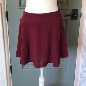 Free People Burgundy Mini Skirt size 6